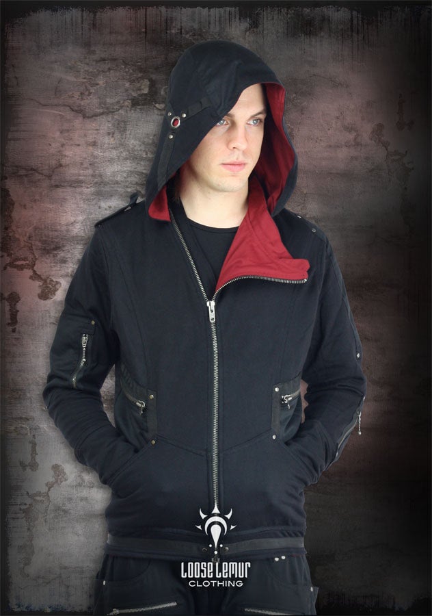 Black jacket hotsell red lining